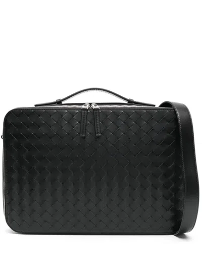 Bottega Veneta Getaway Slim Briefcase In Black
