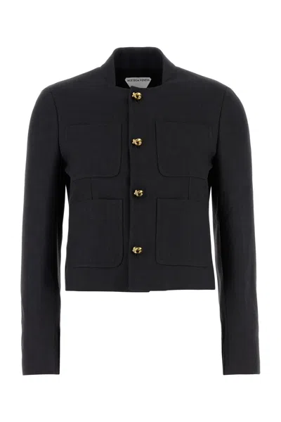 Bottega Veneta Giacca In Misto Cotone Grafite Donna