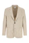 Bottega Veneta Giacca In Misto Viscosa Sabbia Melangè   Uomo In Neutral