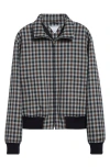 Bottega Veneta Gingham Check Blouson Jacket In Black