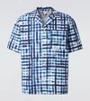Bottega Veneta Printed Check Bowling Shirt In White