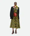 Bottega Veneta Gingham Cotton Dress In Yellow/shrub/wave