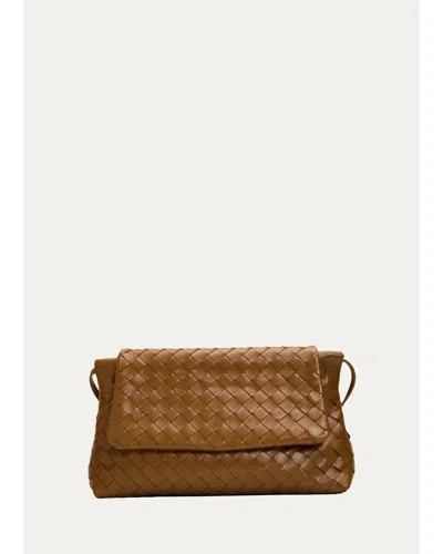 Bottega Veneta Giorno Leather Drawstring Shoulder Bag In Dark Caramel