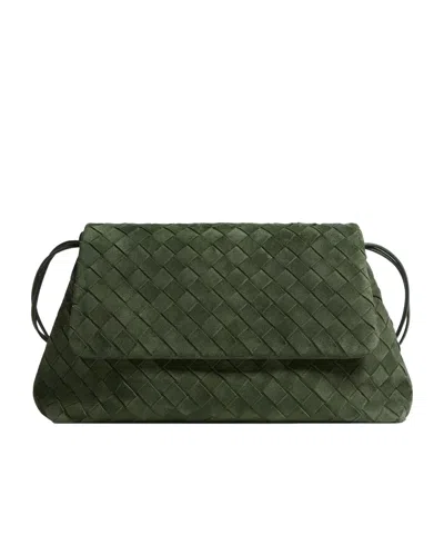 Bottega Veneta Giorno Shoulder Bag In Green