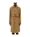 Bottega Veneta Girdle Wool Coat In Brown