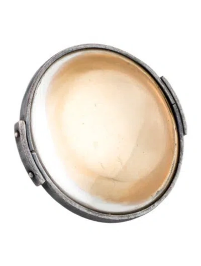 Pre-owned Bottega Veneta Glass Oversized Cocktail Ring In Multi