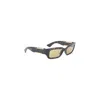 Bottega Veneta Rectangular Acetate Sunglasses Tonal Temples In Black