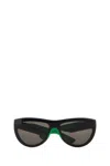 Bottega Veneta Dual-tone Rounded Frame Sunglasses In Black