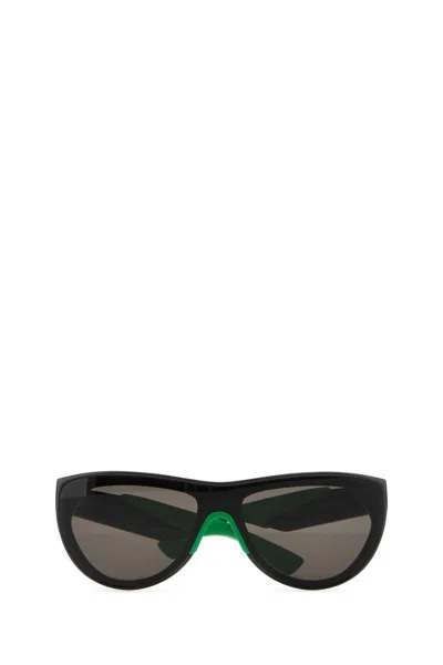 Bottega Veneta Two-tone Acetate And Rubber Mitre Sunglasses In Multi
