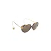 Bottega Veneta Bv1436s Round Frame Sunglasses In Brown