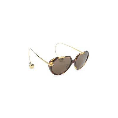 Bottega Veneta Logo Sunglasses In Green