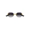 Bottega Veneta Glaze Rimless Sunglasses In Gold