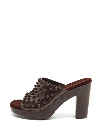 Pre-owned Bottega Veneta Gleam Open-toe Sandals In Brown