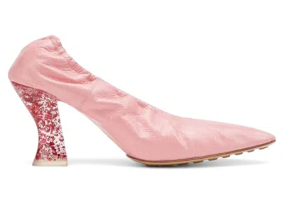 Pre-owned Bottega Veneta Glitter Heel Almond Pumps (women's) Sneakers In Pink