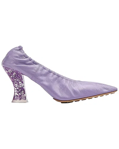 Bottega Veneta Glitter Heel Leather Pump In Purple