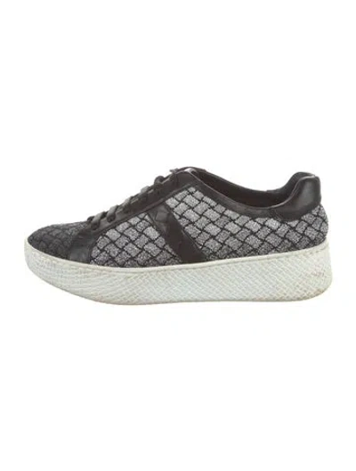 Pre-owned Bottega Veneta Glitter Plaid Print Sneakers In Multi