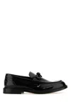 Bottega Veneta Black Leather Tie Loafers In Black