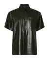 Bottega Veneta Patch-pocket Regular-fit Leather Shirt In Black