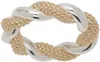 Bottega Veneta Gold & Silver Twist Ring In 8119 Silver/yellow G