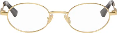 Bottega Veneta Gold Classic Oval Sunglasses