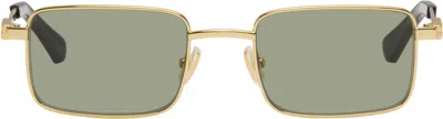 Bottega Veneta Gold Classic Rectangular Sunglasses