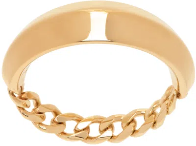 Bottega Veneta Gold Detail Chain Ring In 8120-gold