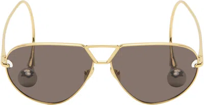 Bottega Veneta Gold Drop Aviator Sunglasses