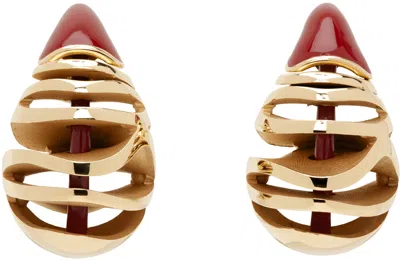 Bottega Veneta Gold Drop Earrings In 6300 Syrup