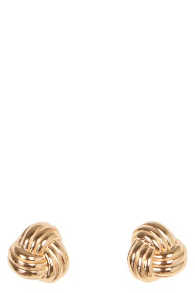 Bottega Veneta Womens Knot 18ct Yellow Gold-plated Sterling-silver Stud Earrings