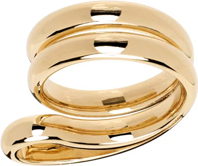 Bottega Veneta Gold Frills Ring In 8120 Yellow Gold