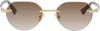 Bottega Veneta Gold Glaze Rimless Sunglasses