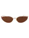Bottega Veneta Bv1330s Linea Knot 003 Gold Brown Sunglasses In Brown