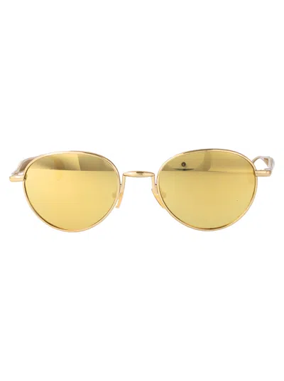 Bottega Veneta Gold-gold-gold Metal Sunglasses