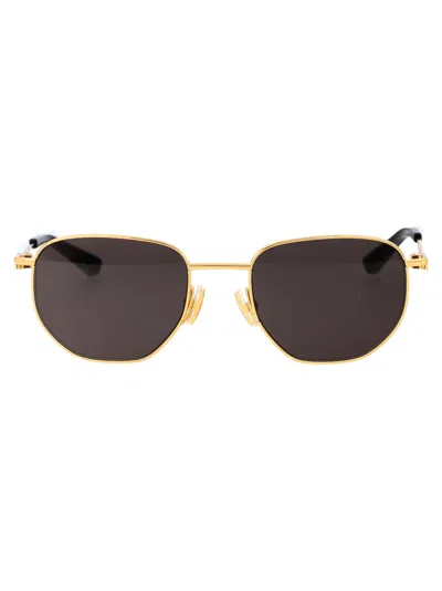 Bottega Veneta Gold Gold Grey Metal Sunglasses