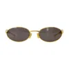 Bottega Veneta Bv1386s Sardine Linea Signature Icons 001 Gold Grey Sunglasses In Gold