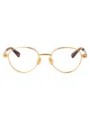 Bottega Veneta Gold-gold-transparent Metal Glasses In Gold