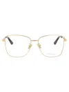 Bottega Veneta Gold Gold Transparent Metal Glasses In Gold