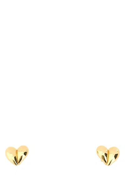 Bottega Veneta Gold Heart Clip Earrings