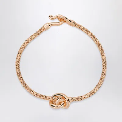 Bottega Veneta Gold Knot Bracelet In Metallic