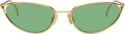 Bottega Veneta Gold Knot Cat-eye Sunglasses In 004 Gold