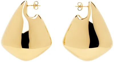 BOTTEGA VENETA GOLD LARGE FIN EARRINGS