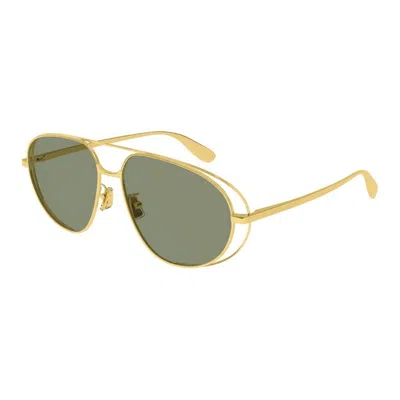 Bottega Veneta Gold Metal Frame Sunglasses