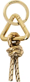 Bottega Veneta Gold Metal Knot Keychain In 8953 Muse Brass