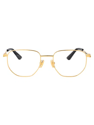 Bottega Veneta Bv1301o Glasses In Gold-gold-transparent