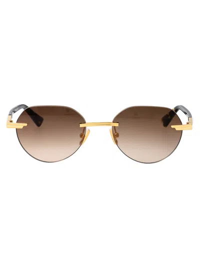 Bottega Veneta Gold Metal Sunglasses