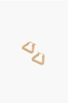 BOTTEGA VENETA GOLD-PLATED 18K SILVER CORD TRIANGULAR EARRINGS