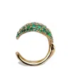 Bottega Veneta Gold-plated Crystal-embellished Ring In Green