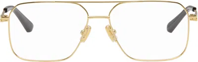 Bottega Veneta Gold Ribbon Split Glasses