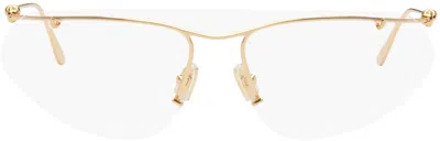 Bottega Veneta Gold Rimless Sunglasses In 001 Gold