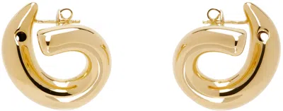 Bottega Veneta Gold Sardine Earrings In 8120 Yellow Gold